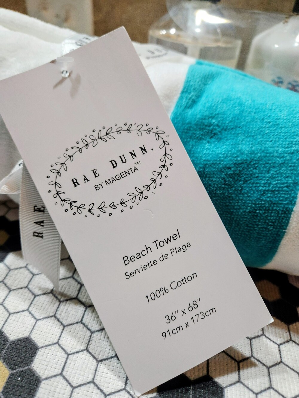 'New' Rae Dunn Beach & House Hand Soap and Lotion Set with Beach Towel - Picture 5 of 7